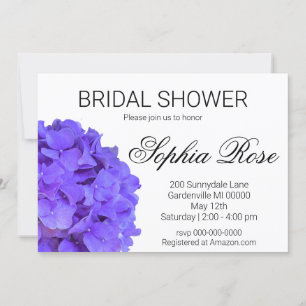 Invitación Elegante Hydrangeas Lavender púrpura ducha de novi
