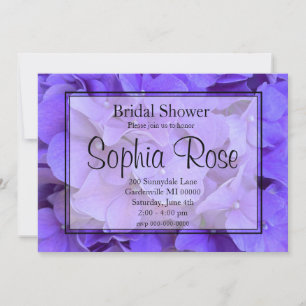 Invitación Elegante Hydrangeas Lavender púrpura ducha de novi