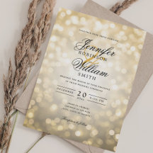 Elegante iluminación de bodas Vintage Gold QR RSVP