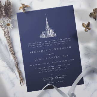 Invitación Elegante Ilustracion de la Armada de la Iglesia Bo