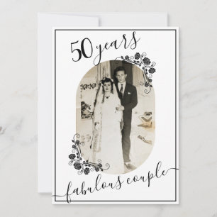 Invitación Elegante imagen de aniversario de cualquier año 50