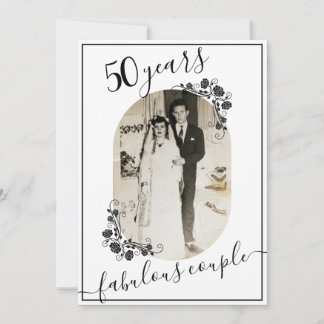 Invitación Elegante imagen de aniversario de cualquier año 50