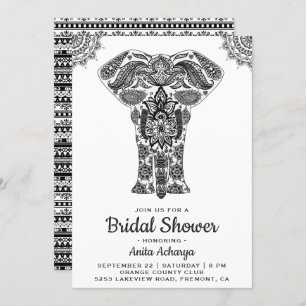 Invitación Elegante indio de Henna Elephant Bridal Shower