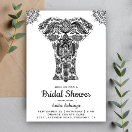 Invitación Elegante indio de Henna Elephant Bridal Shower