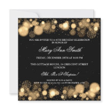 Elegante invierno 40 cumpleaños Fiesta Gold