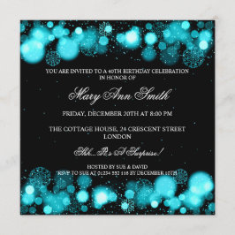 Invitación Elegante invierno 40 cumpleaños Fiesta Turquesa