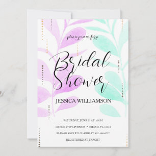 Invitación Elegante invierno de ducha de novia dorada en flor