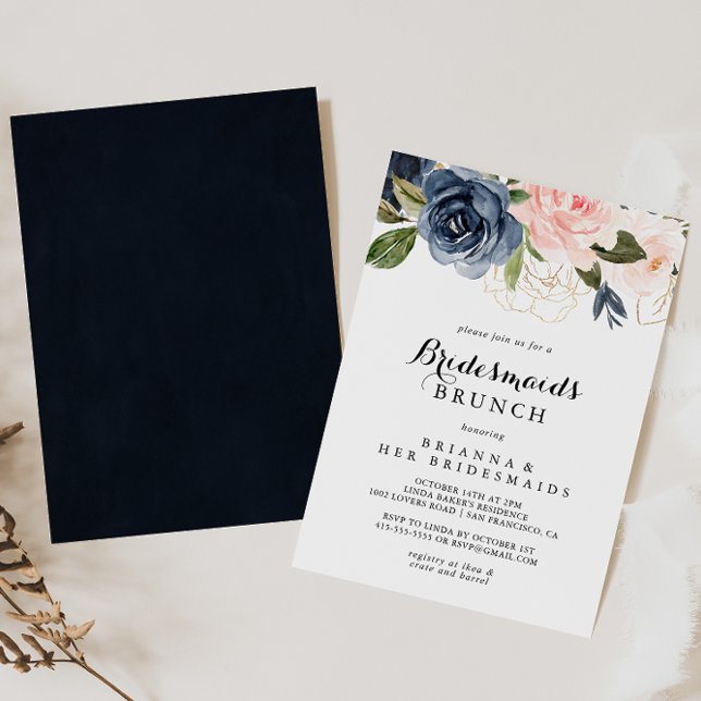 Invitación Elegante invierno Floral Bridesmaids Brunch Shower (Subido por el creador)