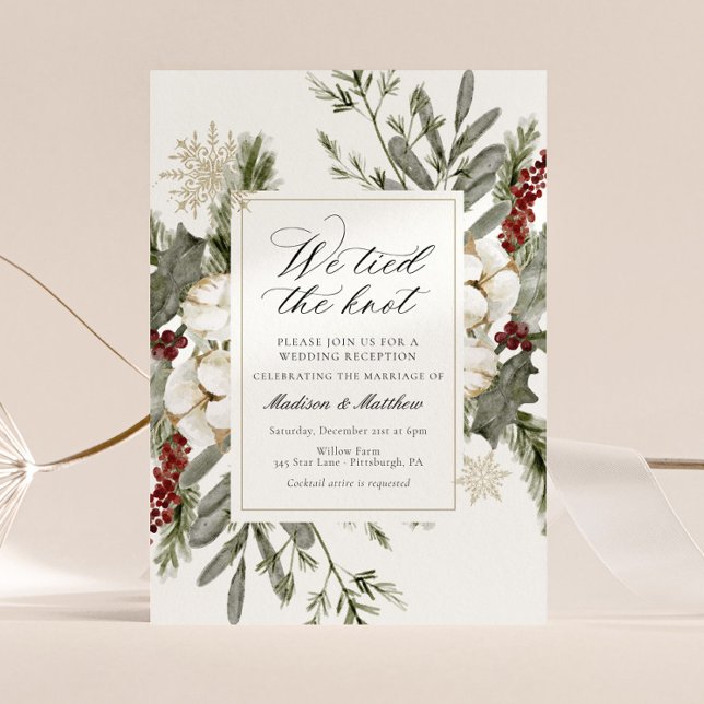 Invitación Elegante invierno nos atamos a la recepción de bod (Subido por el creador)