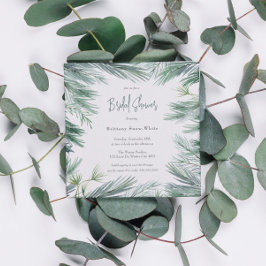 Invitación Elegante invierno vegetación Foliage Bridal Shower