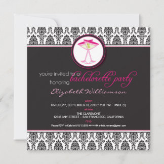Invitación Elegante invita de solomillo Damasco (rosa)