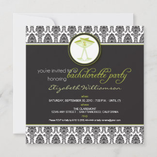 Invitación Elegante invita de soltera Damask (cal)