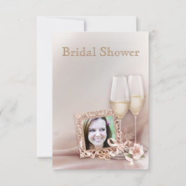 Invitación Elegante invitada a bañarse en Boda de oro y marfi