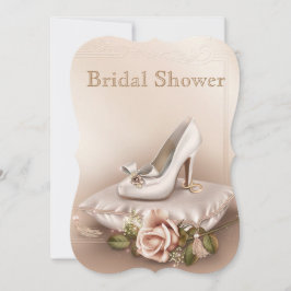 Invitación Elegante invitada a bañarse en Boda de oro y marfi