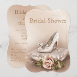 Invitación Elegante invitada a bañarse en Boda de oro y marfi