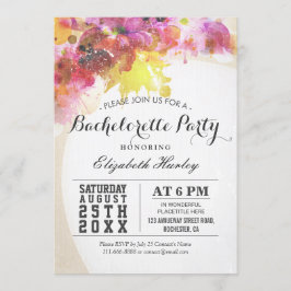 Invitación Elegante invitada a la Fiesta Floral de Bacheloret