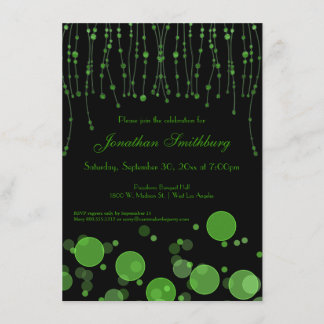 Invitación Elegante invitada de fiesta verde esmeralda de cum