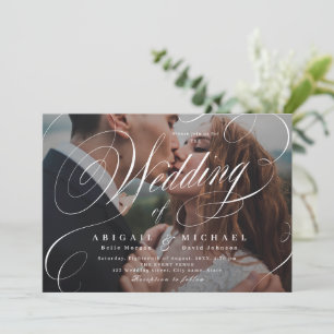 Invitación Elegante invitado boda de fotografía de caligrafía
