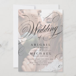 Invitación Elegante invitado boda de fotografía de caligrafía