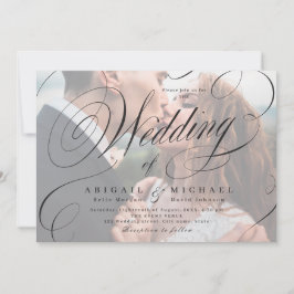 Invitación Elegante invitado boda de fotografía de caligrafía