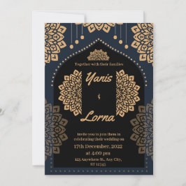 Invitación ELEGANTE INVITADO BODA DE MANDALA CLÁSICO DE ORO n