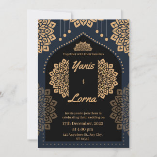 Invitación ELEGANTE INVITADO BODA DE MANDALA CLÁSICO DE ORO n