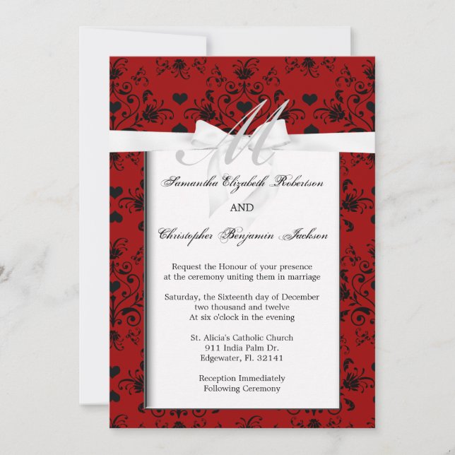 Invitación Elegante invitado de boda clásico (Anverso)