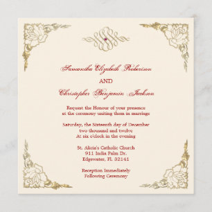 Invitación Elegante invitado de Boda de Oro de Acento Dorado