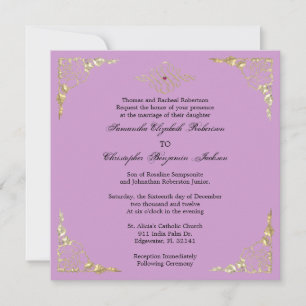 Invitación Elegante invitado de Boda de Oro de Acento Dorado