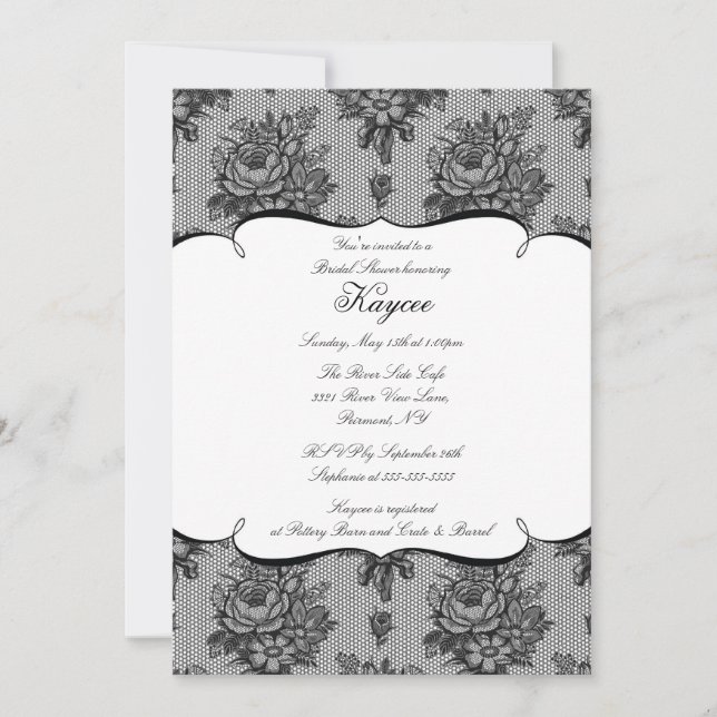 Invitación Elegante invitado de ducha de novia francesa (Anverso)