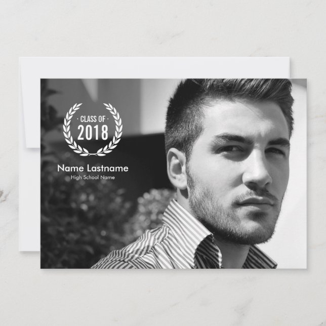 Invitación Elegante invitado de graduado de fotografía de Wre (Anverso)