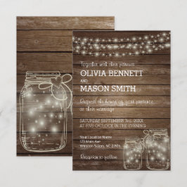 Invitación Elegante invitado de matrimonio ruso Mason Jar
