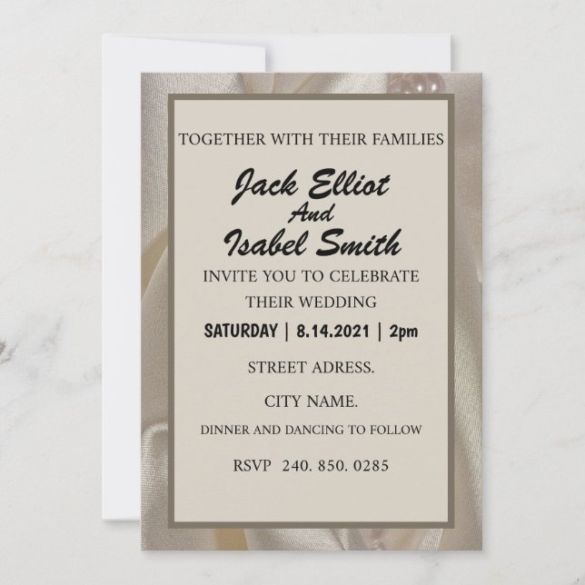 INVITACIÓN ÉLÉGANTE INVITATION DE MARIAGE (Anverso)