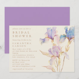 Invitación Elegante Iris Floral Bridal Shower