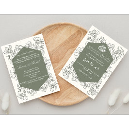 Invitación Elegante islámico inglés árabe de doble cara único