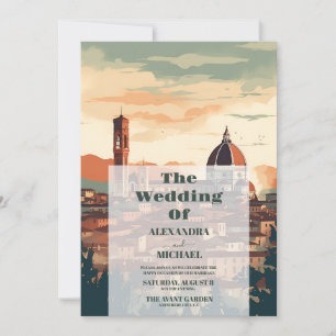 Invitación Elegante Italia Florencia Boda de Destino
