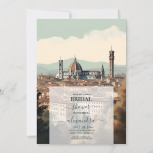 Invitación Elegante Italia Florencia Destino Ducha Bridal