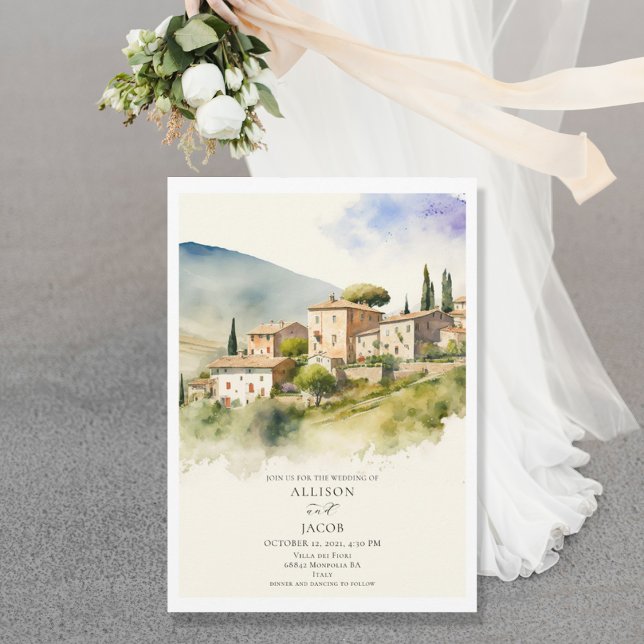 Invitación Elegante Italia Paisaje Boda de Destino (Subido por el creador)