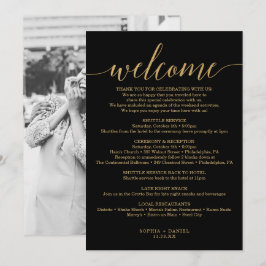 Invitación Elegante Itinerario de Bienvenida de Boda Minimali