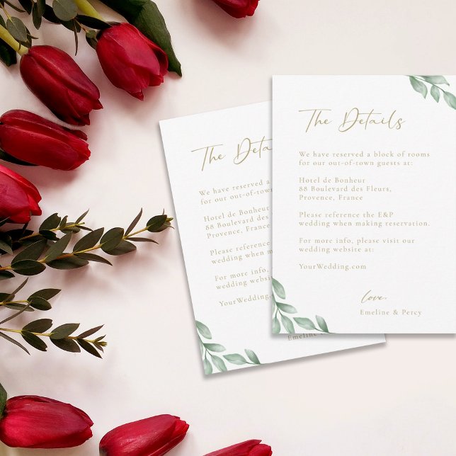 Invitación Elegante jardín boda recinto de detalles de hotel (Subido por el creador)