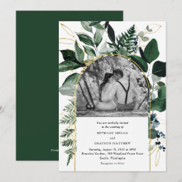 Invitación Elegante jardín botánico boda fotográfico moderno