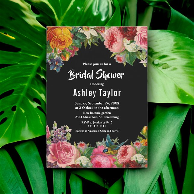 Invitación Elegante Jardín Botánico Boho Floral Bridal Ducha (Subido por el creador)