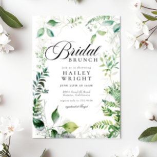 Invitación Elegante Jardín Botánico Bridal Brunch Ducha