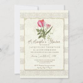 Invitación Elegante Jardín Botánico Ducha de Parejas Florales