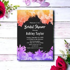 Invitación Elegante Jardín Botánico Neon Floral Bridal Ducha