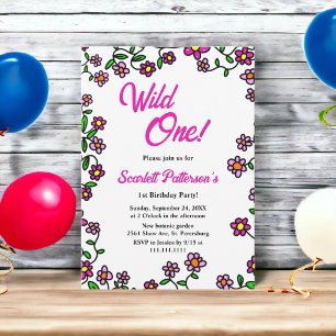 Invitación Elegante Jardín Botánico Rosas Floral Primer cumpl