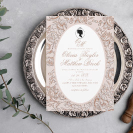 Invitación Elegante jardín botánico suave Boda Bridgerton