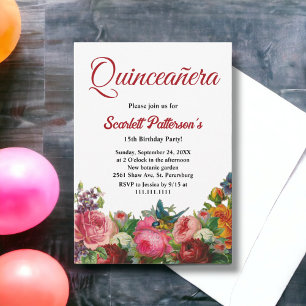 Invitación Elegante Jardín Botánico Verano Floral Quinceanera