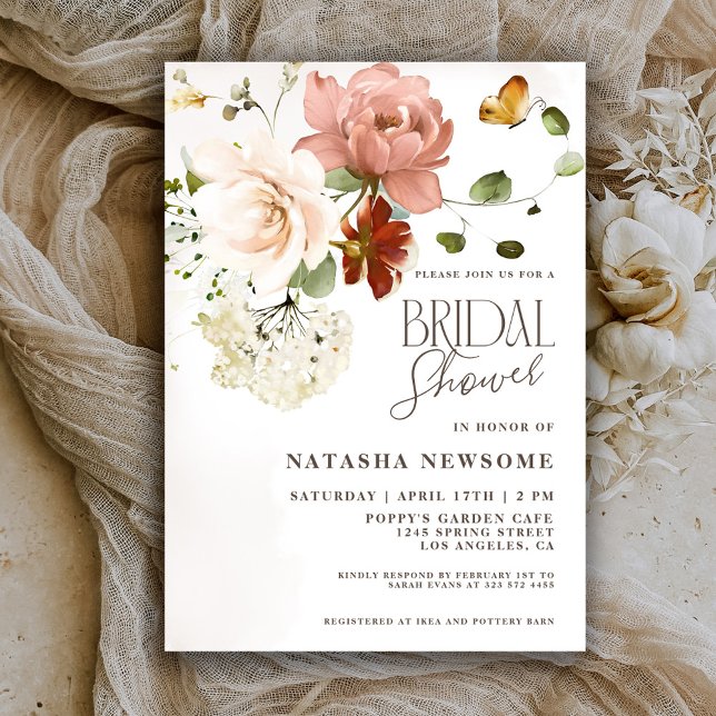 Invitación Elegante Jardín de Flores Boho Desayuno Nupcial  (Subido por el creador)