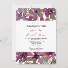 Invitación Elegante jardín de flores color morado | Boda